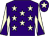 Purple, beige stars, diabolo on sleeves, beige star on cap (Sunroom Syndicate)