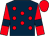 Dark blue, red spots, red sleeves, dark blue armlets, red cap (Allwood Clifton Thomas)