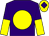 Purple, yellow disc, halved sleeves, yellow cap, purple diamond (Mr I Jardine & Co)
