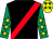 Black, red sash, emerald green sleeves, yellow stars, yellow cap, emerald green stars (Well Horse Syndicate)