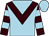 Light blue, brown chevron, brown and light blue hooped sleeves (Richard Kent & Richard & Pam Dawson)