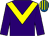 Purple, yellow chevron, royal blue and yellow striped cap (R Banks & J Sheard)