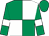 Emerald green and white (quartered), emerald green sleeves, white armlets, emerald green cap (Mrs Sandra Williamson)