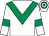 White, emerald green chevron, emerald green armlet, hooped cap (P Aspell)