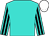 Turquoise, black striped sleeves, white cap (Mrs James Eustace)