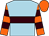 Light blue, brown hoop, orange and brown hooped sleeves, orange cap (Mr H J Oliver)