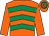 Orange & emerald green chevrons, orange sleeves, hooped cap (R Nicholas)