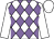 White & mauve diamonds, white sleeves & cap (Mrs Deirdre Brassil)