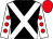 Black, white cross belts, white sleeves, red spots, red cap (Mr B Vaughan & D D Racing 4)