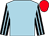 Light blue, black and light blue striped sleeves, red cap (J L & P Frampton A M Midgley R J Hodge)