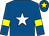 Royal blue, white star, royal blue sleeves, yellow armlets and star on royal blue cap (The Jekyll)
