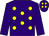 Purple, yellow spots, purple sleeves, yellow spots on cap (Patrick Joseph Redmond)