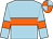 Light blue, orange hoop, orange armlet, quartered cap (Alymer Stud Limited)