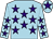 Light blue, purple stars, purple star on cap (Ms Caroline Ahearn)