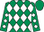 Emerald green and white diamonds, emerald green cap (T F P)