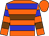 Orange, blue and chocolate hoops, orange cap (Mr A G Fear)