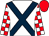 White, dark blue cross belts, red and white check sleeves, red cap (Mrs Angela Hart & Mrs Angela Yeoman)