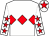 White, red triple diamond, white sleeves, red stars, white cap, red star (Michael & Angela Bone)