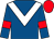 Royal blue, white chevron, royal blue sleeves, red armlets, red cap (Mrs R Vicary)