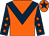 Orange, dark blue chevron, dark blue sleeves, orange stars, orange cap, dark blue star (Mr D S Lee)