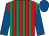 Red and emerald green stripes, royal blue sleeves and cap (Ron Spore & P D West)