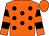 Orange, black spots, hooped sleeves, orange cap (The Ten Fools & A Horse Partnership)