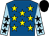 Royal blue, yellow stars, light blue sleeves, black stars and cap (Mr Timothy Symons)