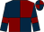 Dark blue and maroon (quartered), dark blue sleeves, maroon armlets (Mrs Sue Lanz)