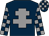 Dark blue, grey cross of lorraine, checked sleeves and cap (All Bar None Racing)