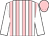 White and pink stripes, white sleeves, pink cap (Mrs Lydia Pearce)