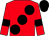 Red, large black spots, armlets and cap (West Racing Partnership)