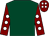Dark green, maroon sleeves, white spots, maroon cap, white spots (Mr K Senior)