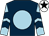 Dark blue, light blue disc, light blue and dark blue chevrons on sleeves, white cap, black star (The Mojito Partnership)