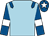 Light blue, royal blue epaulettes, royal blue sleeves, white armlet, royal blue cap, white star (Kimberley Racing Syndicate)
