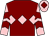 Maroon, pink triple diamond, pink and maroon chevrons on sleeves, pink cap, maroon diamond (Clan Burns)
