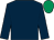 Dark blue, emerald green cap (Aston House Stud)