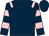 Dark blue, pink epaulets, hooped sleeves (Sweetheart Racing)