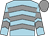 Light blue, grey chevrons, grey cap (Miss Sherree Embley & Mr Damien Hayden)