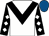 WHITE, BLACK chevron, BLACK sleeves, WHITE diamonds, ROYAL BLUE cap (Mr Andrew J Martin)