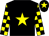 Black, yellow star, yellow and black check sleeves, black cap, yellow star (The Adam's Star Syndicate)