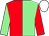 Light green & red halved, sleeves reversed, white cap (Corner House Syndicate)