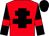 Red, black cross of lorraine, black sleeves, red armlets, black cap (St Mamadasado)