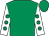Emerald green, emerald green spots on white sleeves and cap (Mr Tom Gibbons)