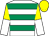 White, emerald green hoops, yellow and white halved sleeves, yellow cap (K Haughey/laura Haughey/kieran T Byrne)