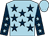LIGHT BLUE, DARK BLUE stars, DARK BLUE sleeves, LIGHT BLUE stars and cap (Mr R H Kerswell)