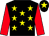 Black, yellow stars, red sleeves, black cap, yellow star (NJ Bloodstock)