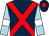 Dark blue, red cross belts, light blue sleeves, white armlets, dark blue cap, red star (Co-foundations Ltd)