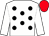 White, black spots, white sleeves, red cap (Mr Nicholas Cooper)