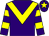 Purple, yellow chevron, hooped sleeves and star on cap (Miss Jane Nicholls)