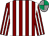 Maroon & white stripes, emerald green & grey quartered cap (Mrs A L T Moore)